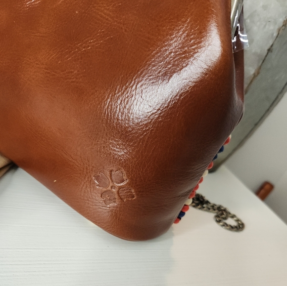 NWT PATRICIA NASH Leather Laureana Beaded Framed Satchel - Picture 2 of 9